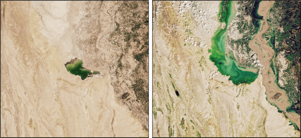 Manchar Lake satellite imagery | Floods in Pakistan